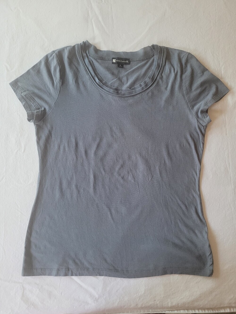 Valerie Bertinelli Gray Short-Sleeve Crew Neck Top Size XL